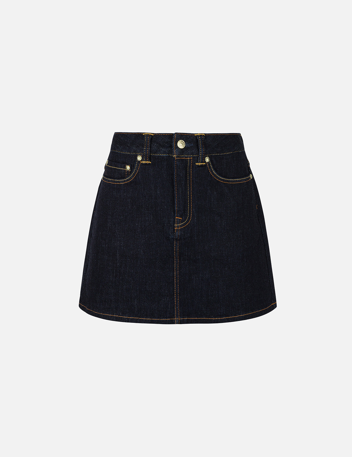 Seagull Embroidery Regular Fit Denim Skirt